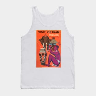 Vintage Travel Art Visit Vietnam Tank Top